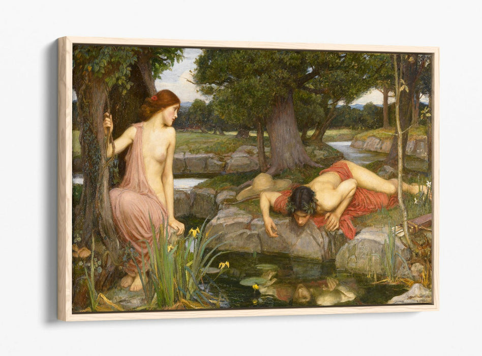 JOHN WILLIAM WATERHOUSE NARCISSUS -FLOAT EFFECT CANVAS WALL ART PIC PRINT-