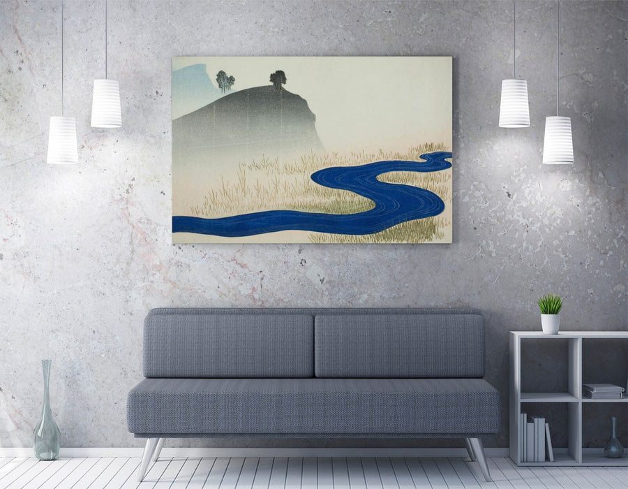 Canvas Wall Art - Totoya Hokkei Mountain Landscape Print With Stream Scene