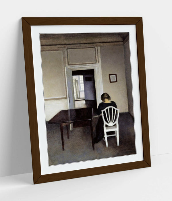 VILHELM HAMMERSHOI, INTERIOR WITH IDA -FRAMED ART PICTURE PRINT ARTWORK