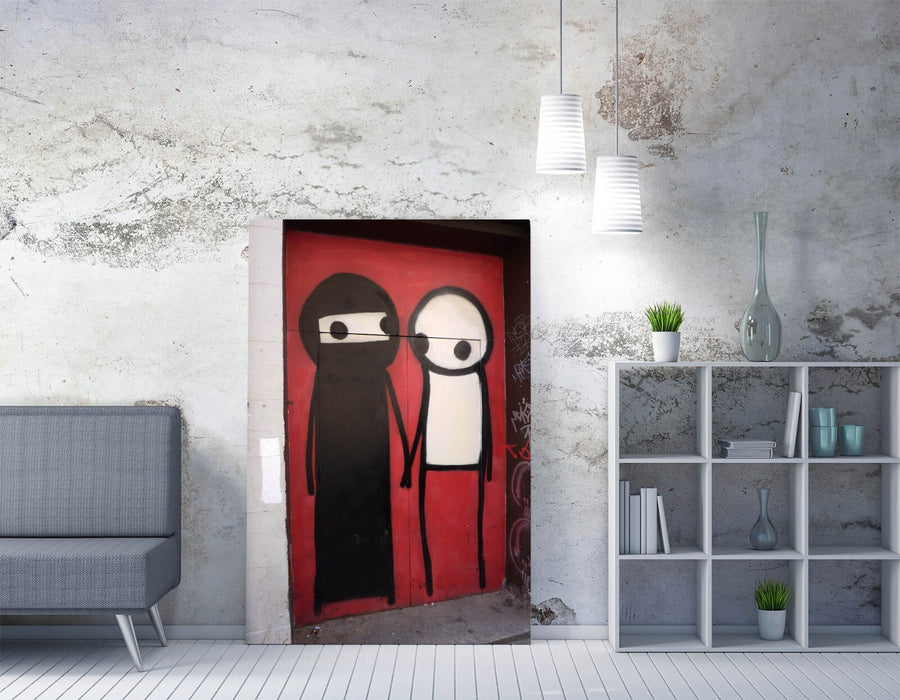 Canvas Wall Art - Stik Muslim Stick Character Graffiti Print on Archival Grade Canvas