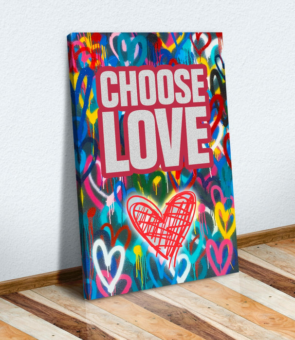 Canvas Wall Art - Choose Love Heart Wall Decor | Framed Print, Ready to Hang