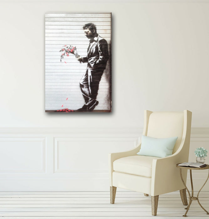 BANKSY CANVAS STREET WALL ART PRINT ARTWORK  PREMIUM VARNISHED HUSTLER