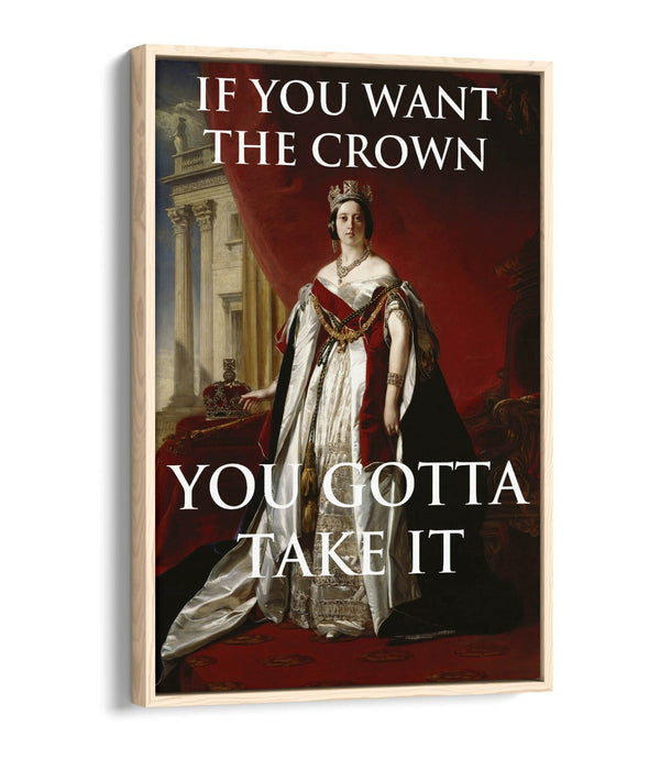 "IF YOU WANT THE CROWN" MOTIVATIONAL QUOTE SLOGAN -FLOAT EFFECT CANVAS ART PRINT