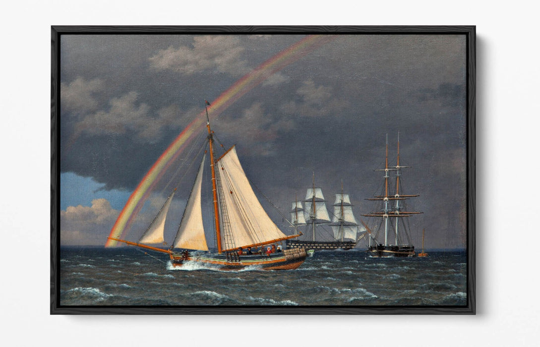 C.W ECKERSBERG, RAINBOW AT SEA -FLOAT EFFECT CANVAS WALL ART PIC PRINT