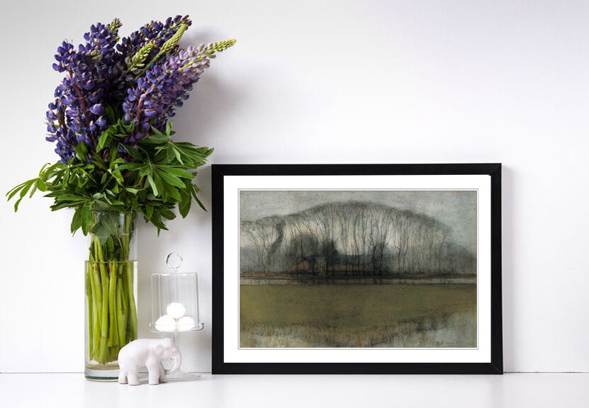 Mondrian Framed Wall Art – Line of Trees Print | Modern Art Print, Gallery Frame