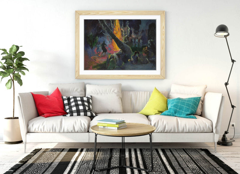 Framed Art Poster – Paul Gauguin Fire Dance Print | Handmade UK Wall Art