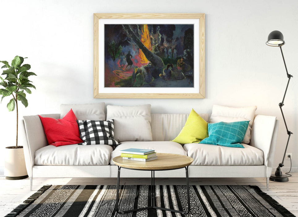 Framed Art Poster – Paul Gauguin Fire Dance Print | Handmade UK Wall Art