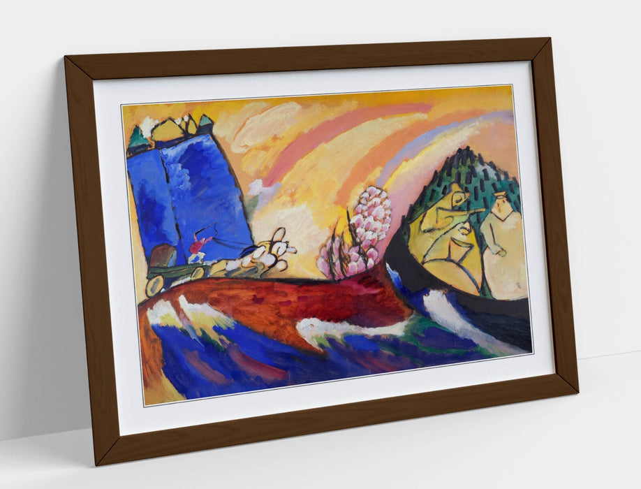 Framed Wall Art Poster - Kandinsky Painting With Troika, Handmade Modern Print