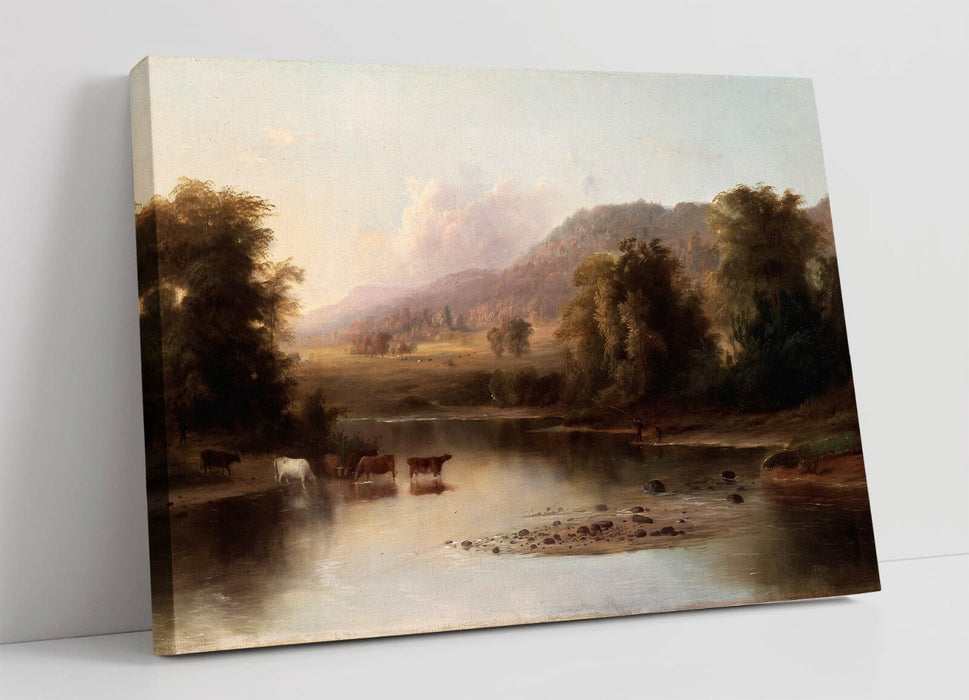 ROBERT S DUNCANSON, VIEW OF ST ANNES RIVER -CANVAS WALL ART PRINT ARTWORK FRAMED