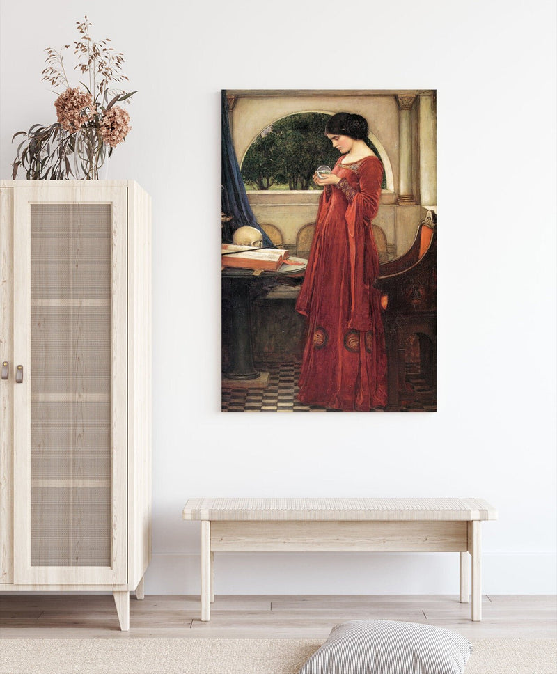 Canvas Wall Art - John W Waterhouse The Crystal Ball Print | Handmade Decorative Artwork
