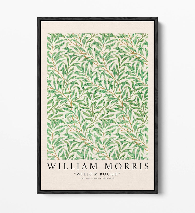 Float Effect Canvas Art - William Morris Willow Bough Botanical Print | Premium Varnish Seal