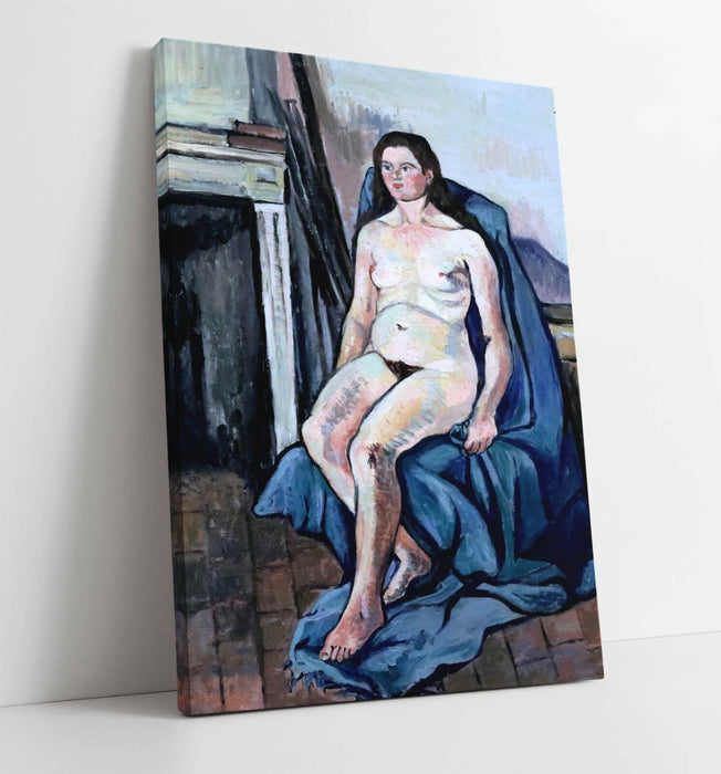 Canvas Wall Art - Suzanne Valadon Nude in Blue Shawl | Handmade UK Print