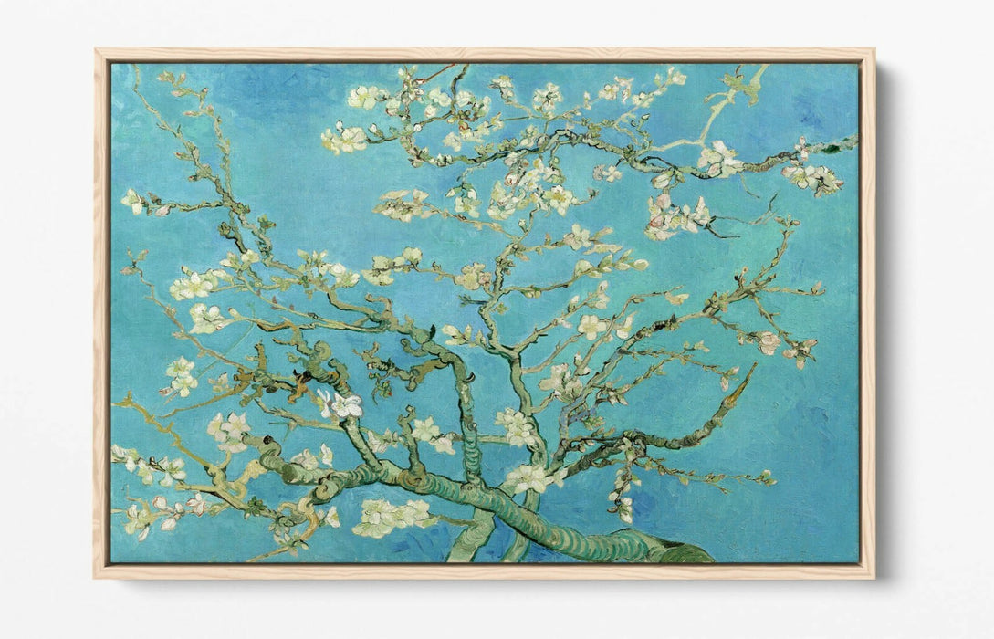 VINCENT VAN GOGH ALMOND BLOSSOM TEAL -FLOAT EFFECT CANVAS WALL ART PIC PRINT