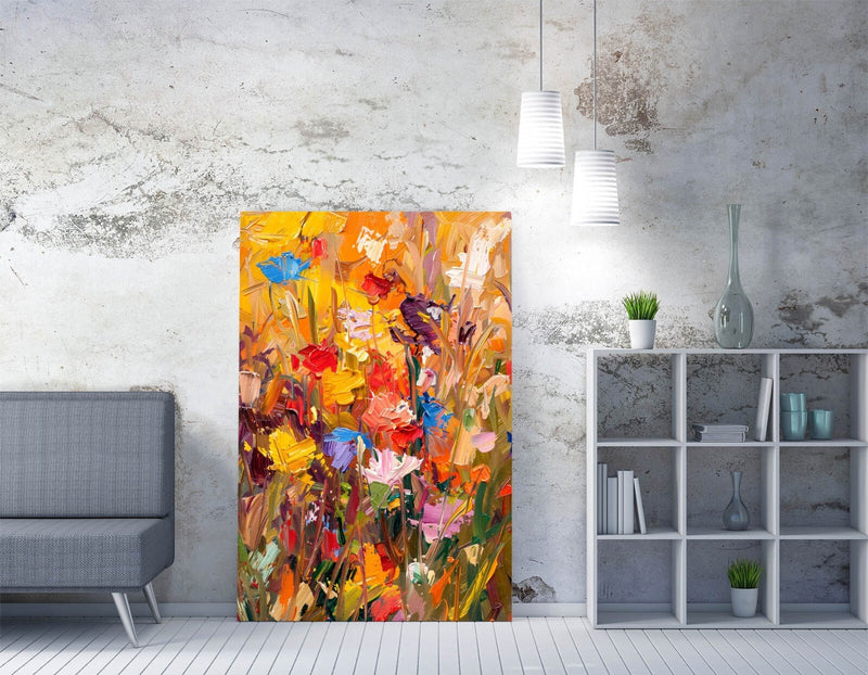 Canvas Wall Art – Yellow Floral Decor Bouquet Flower Canvas Print Ready to Hang