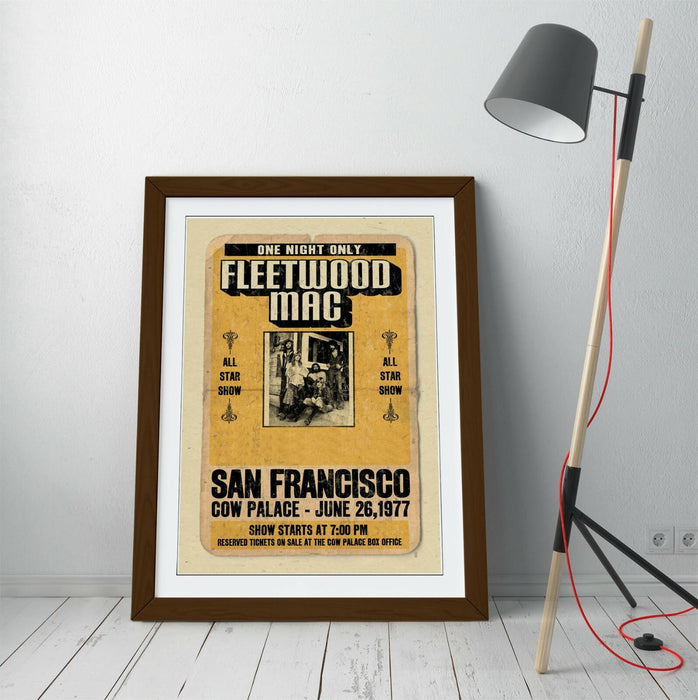 Fleetwood Mac Poster - Vintage Music Poster With Handmade UK Frame & Matte Paper