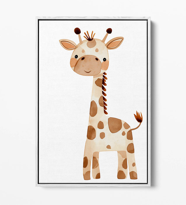 Giraffe Canvas Art - Kids Bedroom Decor With Float Effect Canvas Print