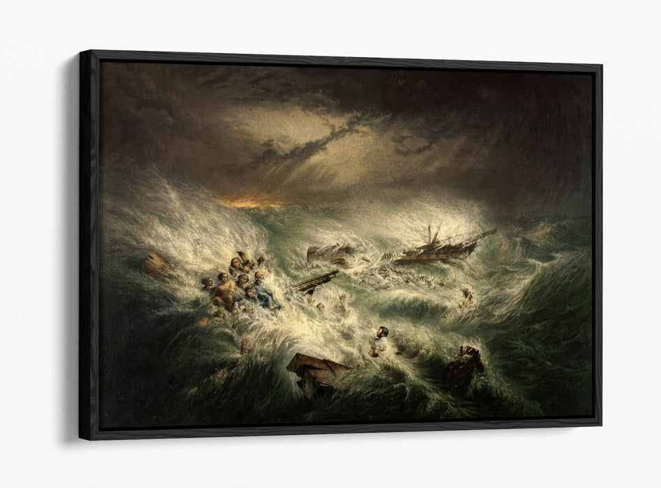 GEORGE BAXTER, THE WRECK OF THE RELIANCE -FLOAT EFFECT CANVAS WALL ART PRINT