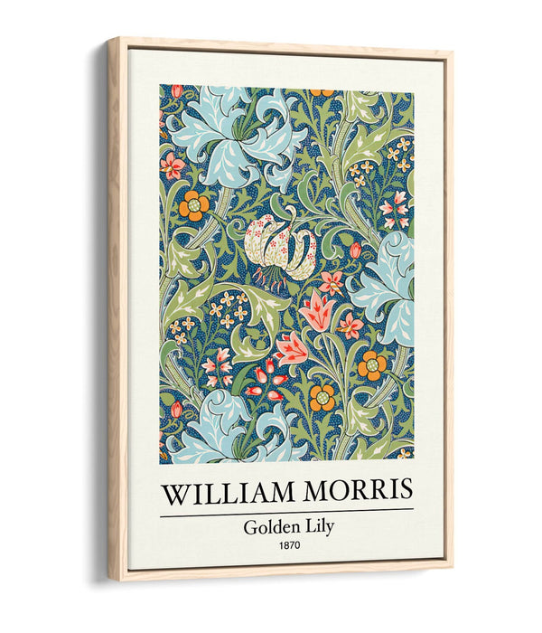 Floral Canvas Art – William Morris Golden Lily Print | Handmade UK Canvas Wall Decor