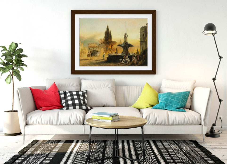Framed Wall Art - Albert Arnz Piazza Barberini Print | Handmade Matte Poster
