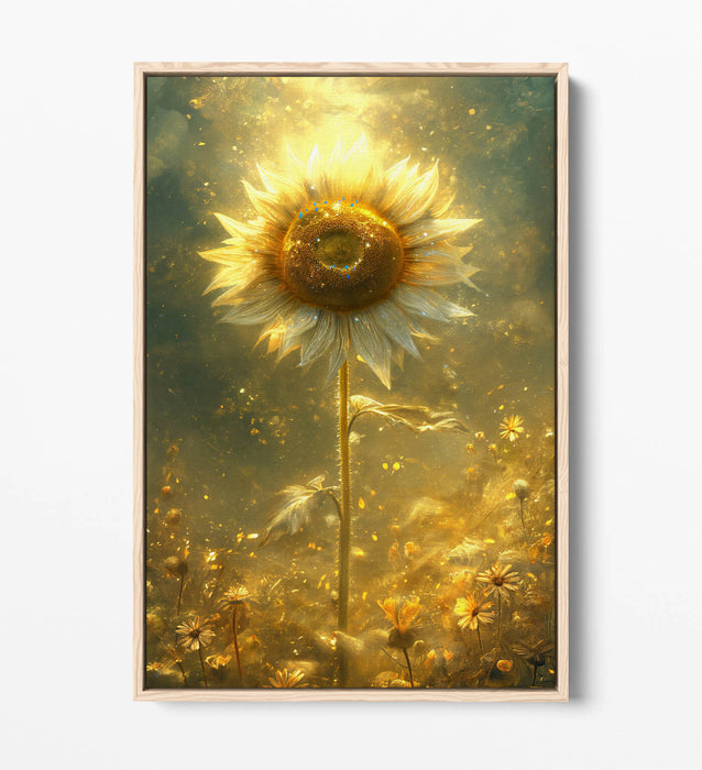 Float Effect Canvas Art – Sunflower Underwater Wall Decor With Premium Varnish Finish