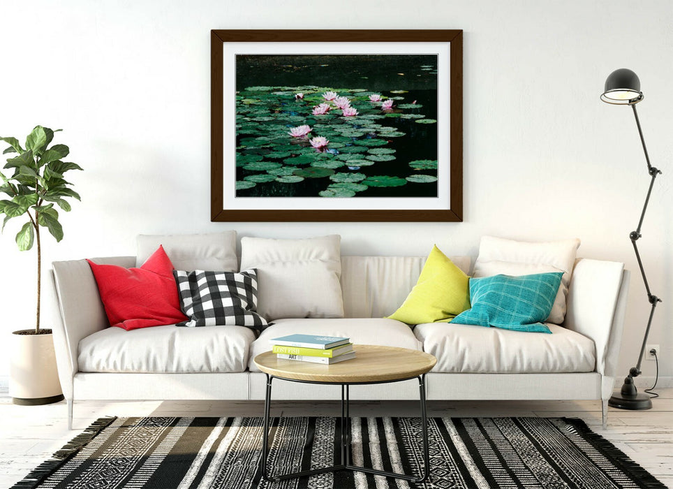 WATERLILIES FLORAL BOTANICAL PHOTOGRAPHY -FRAMED POSTER WALL ART PRINT ARTWORK