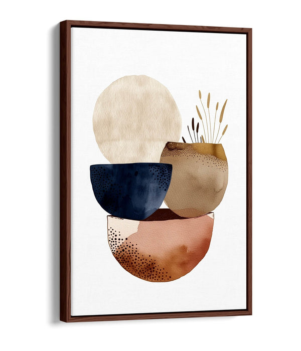 Boho Canvas Art – Minimalist Wall Decor With Float Effect Frame, Handmade UK