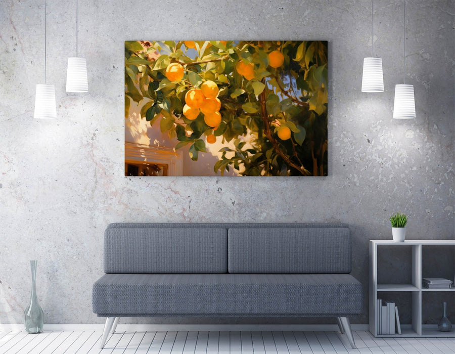 Orange Tree Canvas Art – Vibrant Handmade Canvas Wall Art With Premium Varnish Finish