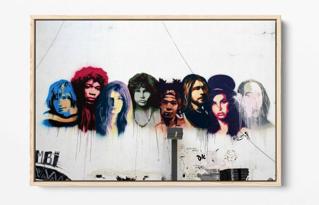 LEGENDS GRAFFITI FLOAT EFFECT CANVAS WALL ART PIC PRINT GRAFFITI- 27 CLUB