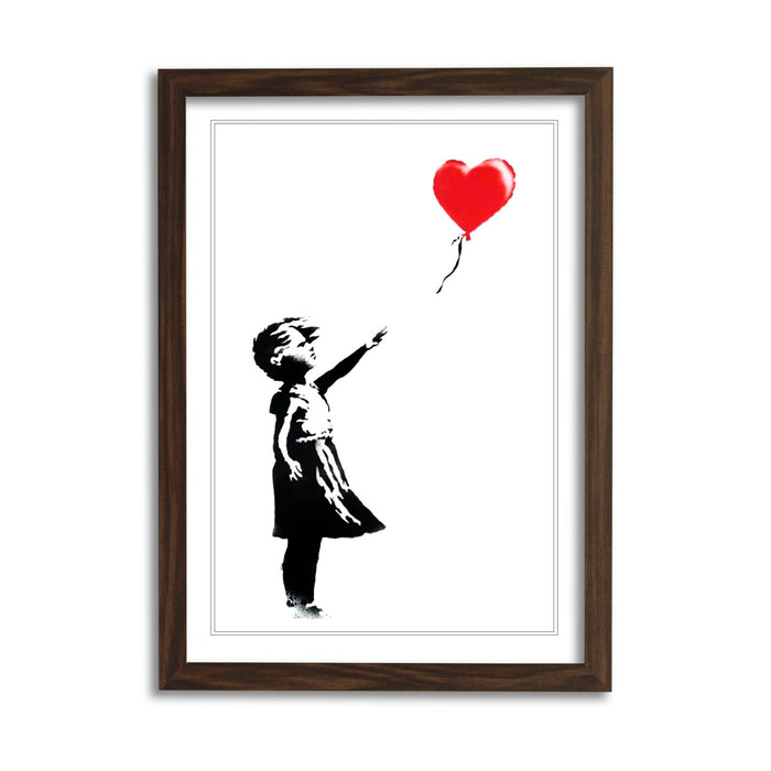 Banksy Balloon Girl Poster - Framed Art Print With UK Handmade Frame
