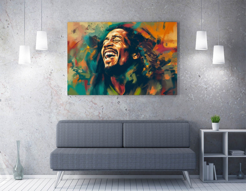 Bob Marley Canvas Art - Abstract Wall Decor | Handmade Canvas Print UK Made