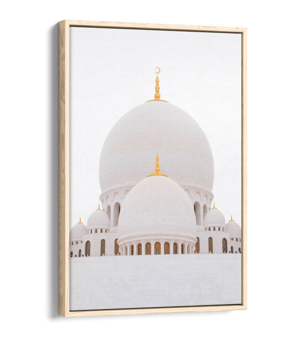 Float Effect Canvas Art - Abu Dhabi Grand Mosque Photography Print - Premium Vibrant Colors