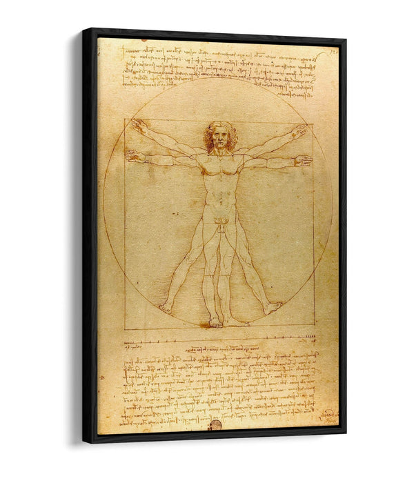 Vitruvian Man Canvas Art - Premium Float Effect Canvas Wall Art with MDF Frame