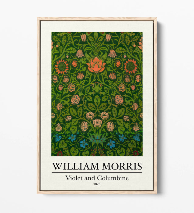 Floral Canvas Art Print – William Morris Botanical Canvas Wall Art With Premium Float Frame