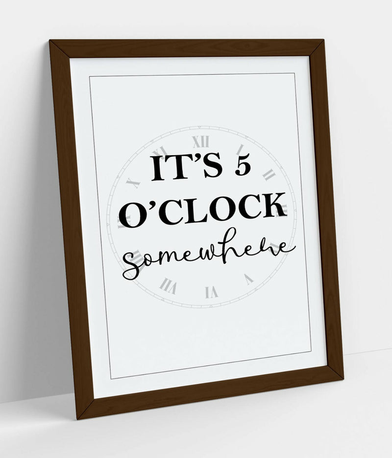 Funny Kitchen Wall Art – Framed Kitchen Print With Faux Wood Frame & Archival Ink