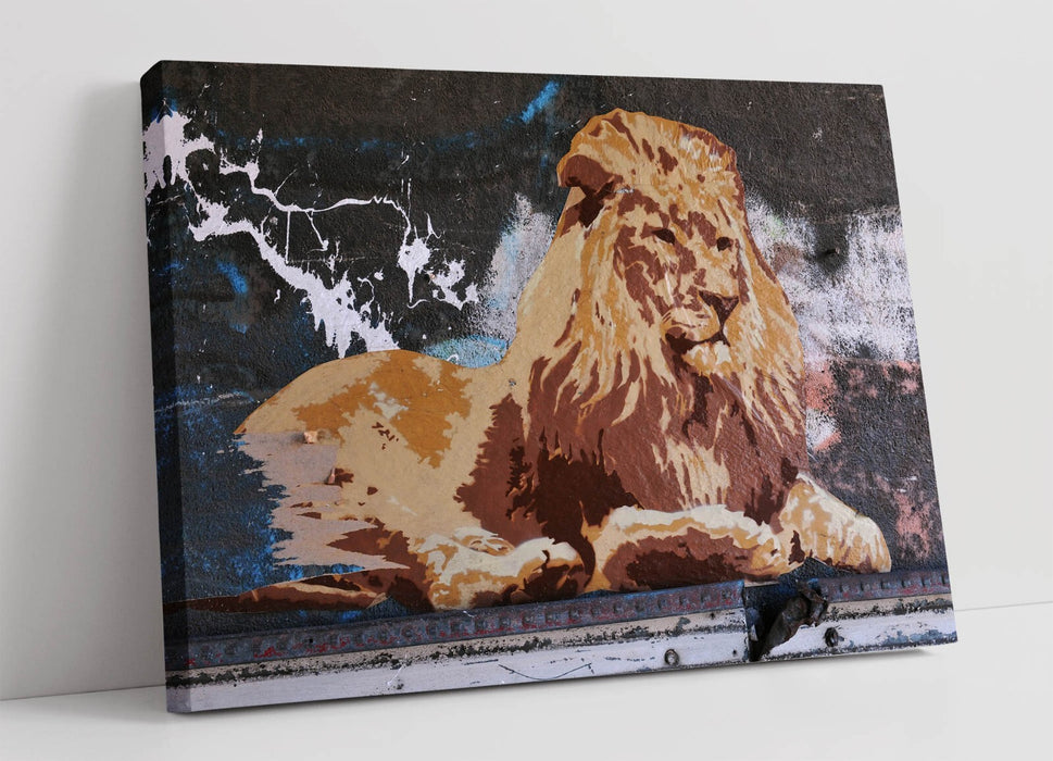 Lion Canvas Art - Graffiti Wall Art Ready To Hang | Handmade UK Canvas Print