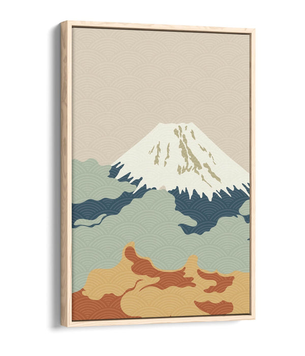 Fuji Mountain Canvas - Minimalist Abstract Wall Art | Float Effect Canvas Print