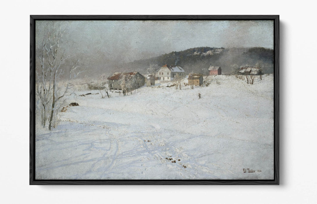 Canvas Wall Art – FRITS THAULOW Winter Float Effect Print on Premium Frame