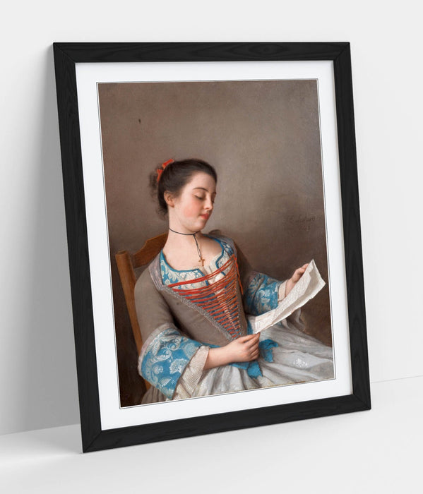 Framed Wall Art - Jean-Etienne Liotard Girl Reading Painting | Handmade UK Art