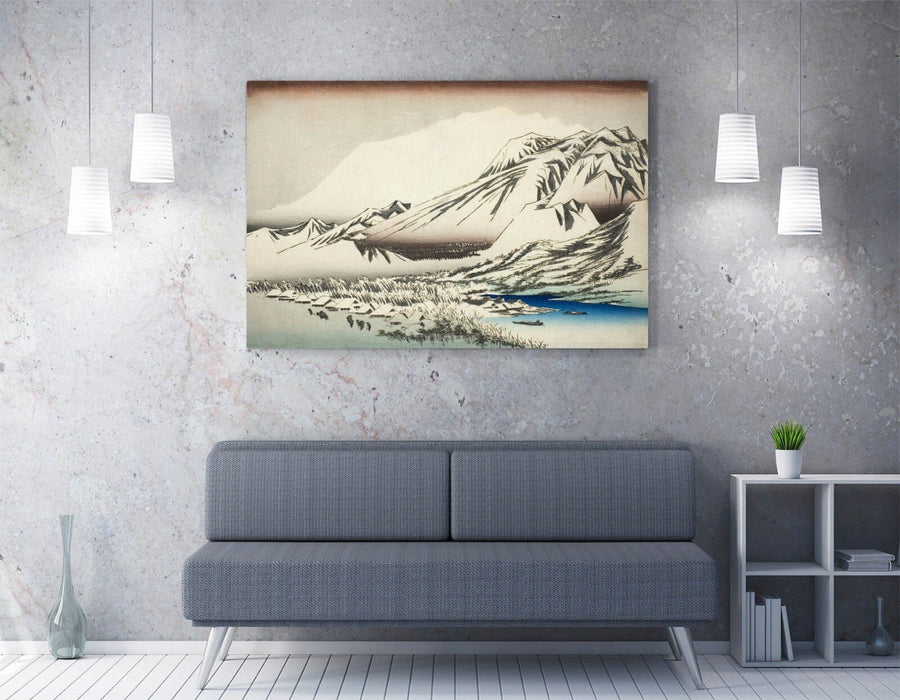 Canvas Wall Art - Utagawa Hiroshige Linger Snow On Mount Hira | Handmade Vibrant Print