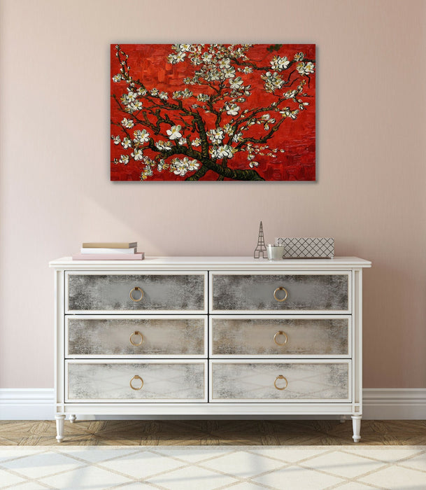 Vincent van Gogh Almond blossom CANVAS WALL ART PAINTING FRAMED PRINT RED