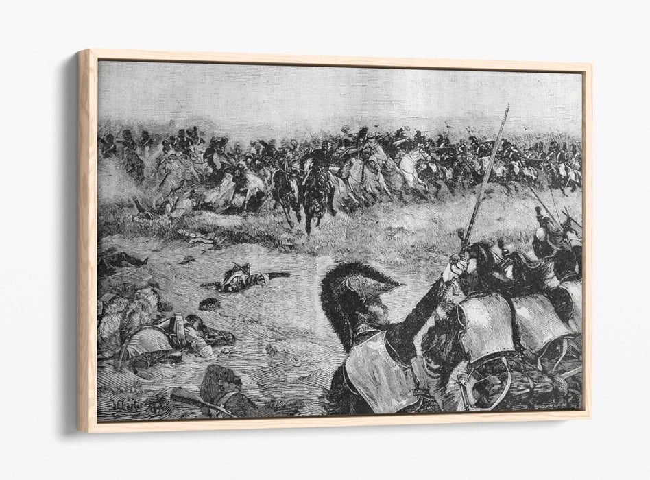 Canvas Wall Art - Battle Of Waterloo Print | UK Handmade Float Effect Frame
