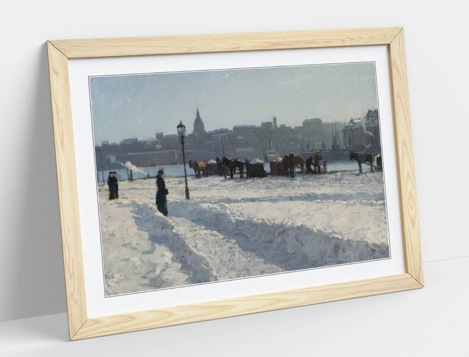 Framed Art Poster - Alfred Bergstrom Winter Scene Stockholm, Handmade UK Frame