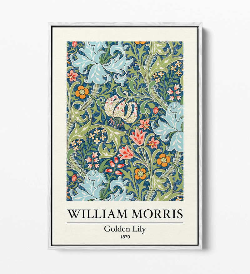 Floral Canvas Art – William Morris Golden Lily Print | Handmade UK Canvas Wall Decor