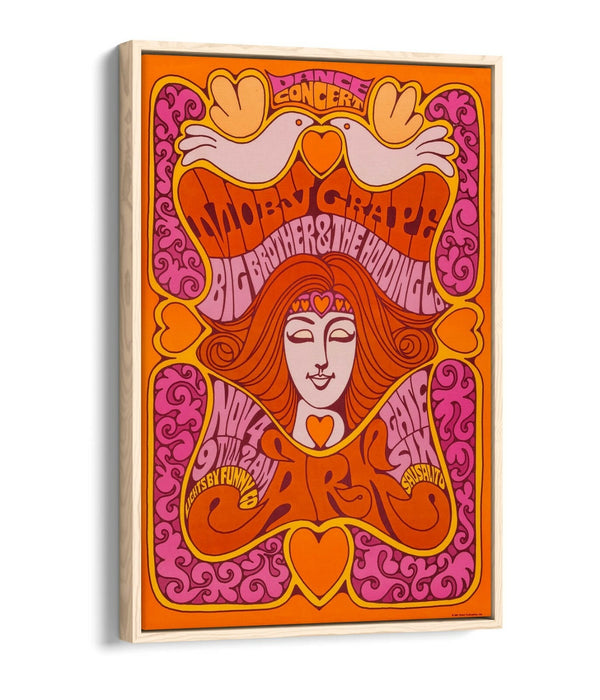 PSYCHEDLIC 60'S VINTAGE MOBY GRAPE POSTER -FLOAT EFFECT CANVAS WALL ART PRINT