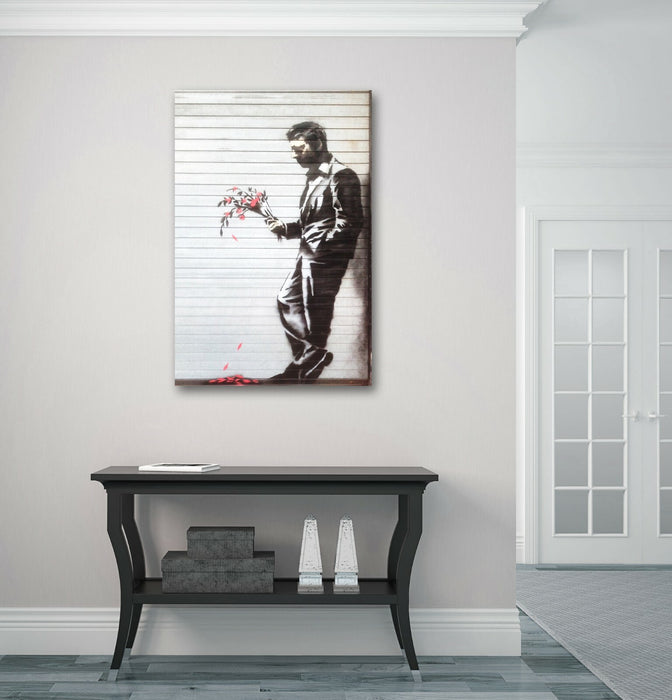 BANKSY CANVAS STREET WALL ART PRINT ARTWORK  PREMIUM VARNISHED HUSTLER