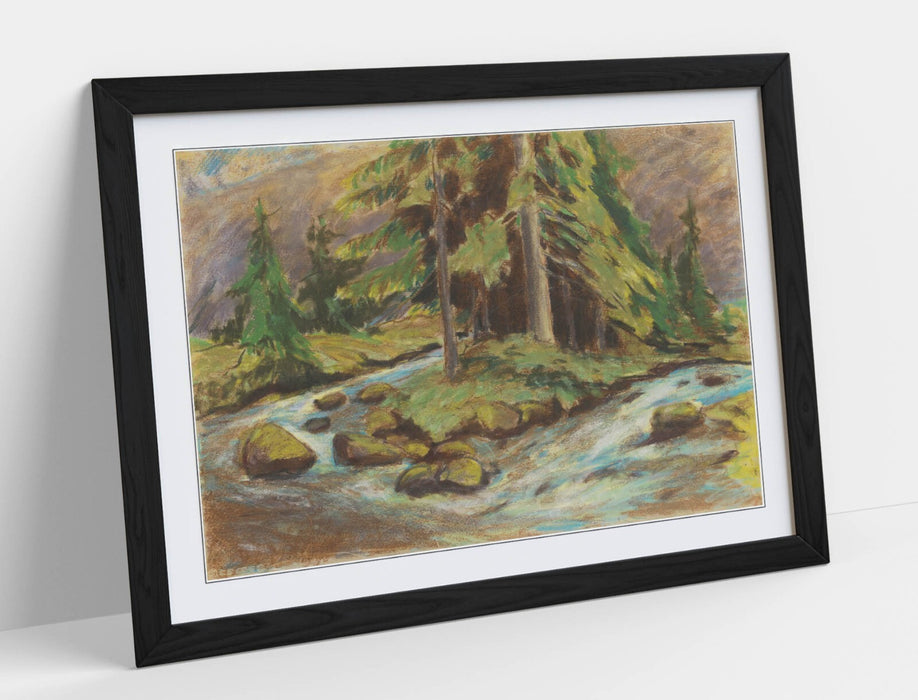 Framed Wall Art – Zolo Palugyay Demanovsky Brook Poster Print With Natural Wood Frame