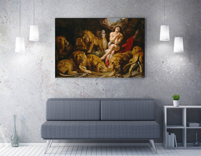 Canvas Wall Art - Peter Paul Rubens Daniel in the Lion's Den Print on Premium Canvas