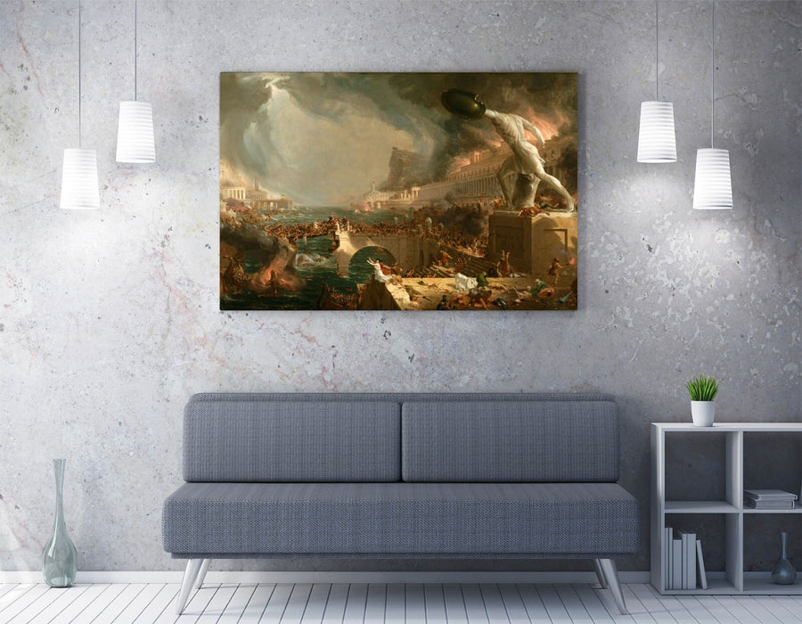 Canvas Wall Art - Thomas Cole Painting Empire Destruction | Premium Handmade Print