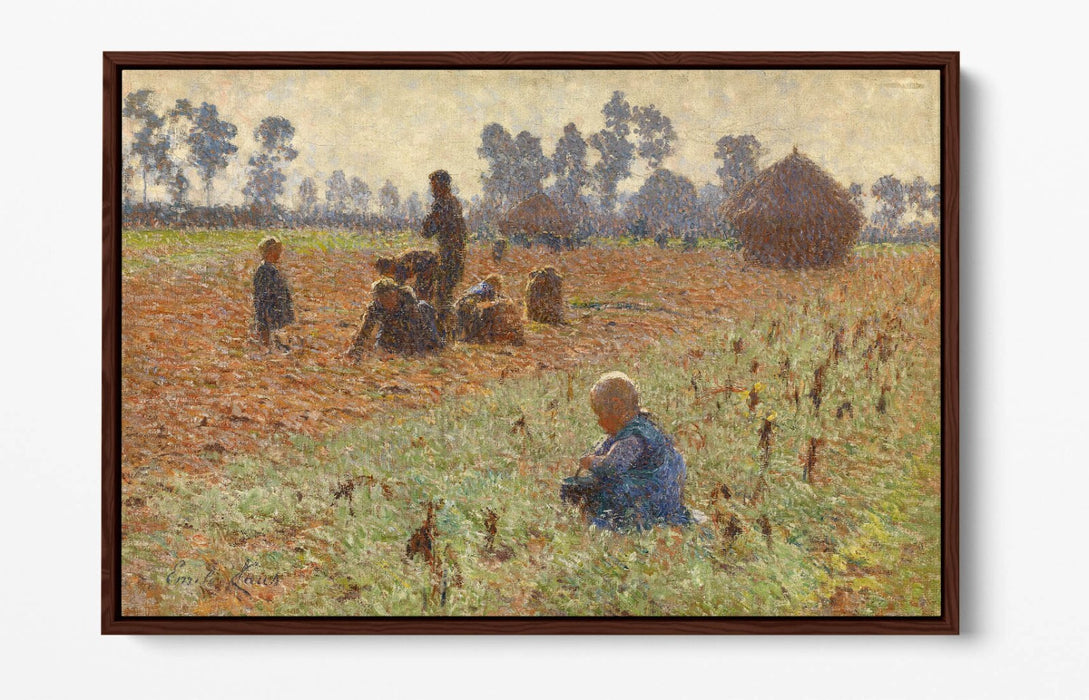 Canvas Wall Art - Emile Claus Gathering Grain Float Effect Canvas Art Print