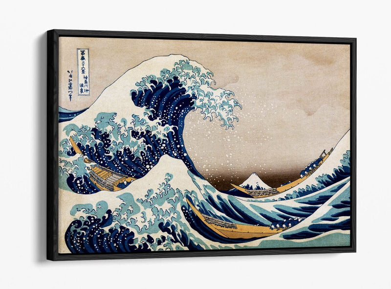 Float Effect Canvas Art – Hokusai Great Wave Off Kanagawa Japanese Wall Decor